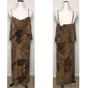NWT Glam Brown tie dye Spaghetti Strap Dress